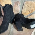 Esprit Size 6, womens ankle boots, booties, western, block heel, zipper, black, suede Photo 1