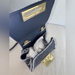 New ZAC Zac Posen Eartha Iconic Mini Crossbody Denim Bag With Chain Strap Blue Photo 12