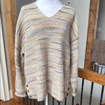 Michael Stars  Cream Gray Cozy Sweater Button Detail v-neck neutral Photo 2