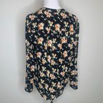 Forever 21 Dark Floral Blouse Long Sleeve Chiffon Sz Small Photo 1