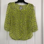 Yoana Baraschi  womens Long sleeve button up sheer blouse yellow small Photo 0