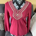 Jones New York  V-Neck 3/4 Sleeve Top Size Medium Photo 0