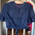 Revolve The East Order Medium Short Sleeve Mahlia Crop Top in cobalt blue check preppy Photo 8
