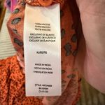 BeachLunchLounge  XL‎ Orange Black Polka Dot Midi Dress Tie Back Smocked Photo 3