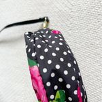 Betsey Johnson Black Floral & Polka Dot Satin Mini Crossbody Bag Photo 3