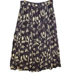 Orvis  Vintage Womens Blue White Floral Rayon Short Sleeve Blouse & Skirt Size XL Photo 3