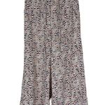 MELLODAY Culottes Womens XS Beige Abstract Print Crop Pants Wide Leg Boho Casual Photo 0
