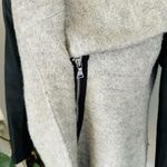 EXPRESS Shawl Collar Faux Leather Sleeve Zip Coat, Size Small, Gray/Black, NWOT Photo 4