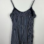 Loft Ann Taylor Romper Womens 10 Navy Blue Stripe Preppy Coastal Resort Natuical Photo 4