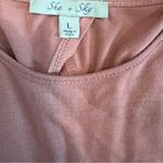 She & Sky  long sleeve split tie back pink top size large Photo 4