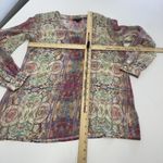 Brooks Brothers Brooks‎ Brothers Blouse Womens 4 Multicolor Silk Long Sleeve Paisley Print Sheer Photo 5