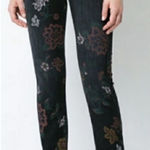 7 For All Mankind Black Floral Print High Rise Jeans Photo 0