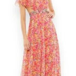 Mac Duggal NWOT  9157 - Floral Print One Shoulder Butterfly Sleeve A Line Gown Photo 0