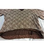 Maggie Barnes Vintage Brown Tunic Top White Micro Beaded Size 3X Glam Party Photo 10