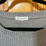 Socialite Gray Boxy Waffle Knit Sweater Photo 2