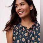 Loft  Hunter Green Floral Dress size Large Photo 0