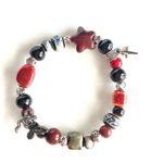 Star Bracelet Black Red Silver Butterfly Snake Boho Ceramic Stretchy Multiple Photo 7