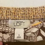 Loft Ann Taylor women’s brown yellow cream strapless built-in cami minidress S Photo 4