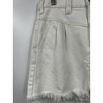 Free People We The‎ Free  Side Car White Denim Raw Hem Mini Skirt Size 26 Photo 3