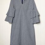 J. McLaughlin  Letty Bell Sleeve Gingham Shift Dress with Bell Sleeves Sz L Photo 1