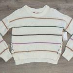SO  Side Lace-Up Sweater Beige Stripe Size XS Photo 3