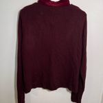 Vintage Honors Cardigan Sweater Burgundy Velvet Collar Size L Photo 5