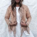 Bebe Rare Genuine Leather Suede Fringe Jacket Photo 0