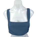 Princess Polly  Blue Sleeveless Square Neck Cami Camisole Tank Crop Top Size 6 Photo 0