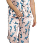 Tart Collections Tiger Printed Satin Pajamas Pink Size XL Photo 0