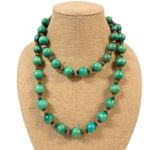 Round Dyed Ball Wooden 46” Statement Handmade Boho Coachella Festival Necklace Photo 2