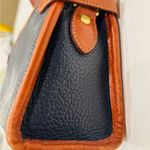 Liz Claiborne Vintage Navy and Brown Leather Bag size Height 7.3” & W 10” Photo 8