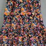 French Connection  Size M Boho Midi Dress Tiered Sleeveless Fall Floral Print Photo 4