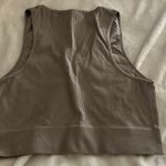 Garage Taupe Ribbed V-Neck Crop Top Photo 2