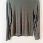 Madewell  Womens Ribbed Crewneck Long-Sleeve Tee Green Size L NT761 Photo 2