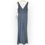 Adrianna Papell  Lace Illusion Gown Women's 2 Dusty Blue Sleeveless V-Neck NWT Photo 3