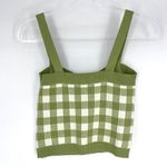 Lalavon Coordinated Set Checkered Crop Knit Sweater Set Green White Size Small Photo 8