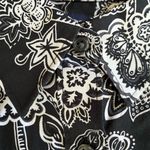 Lands' End  Women's Petite Blouse Size‎ 12 Black Paisley Long Sleeve Photo 4