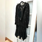 Vintage Judith Ann Creations Neiman Marcus Beaded Sequin Midi Formal Gown Size L Black Size L Photo 6