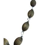 Vintage Cross Pendant Necklace Ribbed Beads Silver Tone Cross Filagree Pendant Photo 3