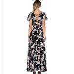The Jetset Diaries Rosa Black Floral Chiffon Wrap Lace Up Maxi Dress Medium Photo 15