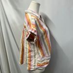 Lou & grey  Striped Linen Twist Front Shirt Women Small Preppy Beach Coastal Pink Photo 5