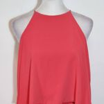 Tyche  Coral Pink Sleeveless Romper Size Small High neck Flowy Rose Romper Photo 2