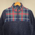 Vera Bradley Pullover Teddy Fleece Jacket Plaid Quilted Women Quarter Zip Small Photo 2