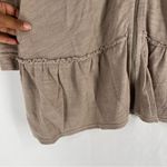 Pure Jill Neutral Tan Cotton Terry Longline Peplum Ruffle Hem Zip Hoodie‎ Jacket Size undefined Photo 6