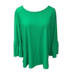 W5  by Anthropologie Textured Swiss Dot 3/4 Bell Sleeve Back Zip Blouse Size XL Photo 1