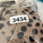 Morgan Taylor Morgan‎ Taylor 100% Cashmere Sweater Small Tan Black Animal Print Crew Neck Photo 5