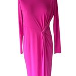 ZARA NWOT BLOGGERS FAV PINK KNOT FRONT DETAIL MIDI DRESS STRETCH MEDIUM Photo 10
