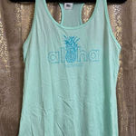 Light Blue Mint Hawaii Pineapple Aloha Racerback Tank Top XL NWT Blue Photo 0