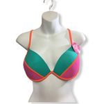 Hula Honey  Color Block Bikini top size Large Photo 0