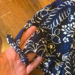 J.Crew Factory Dress 16 Blue Black Cream Floral Faux Wrap A Photo 7